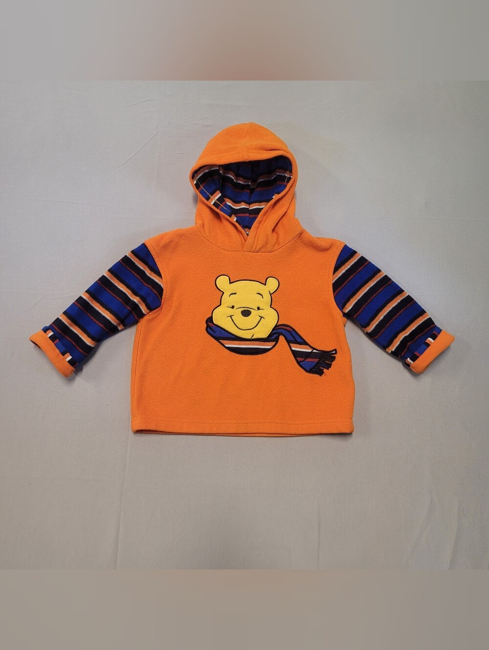 Disney Winnie the Pooh Boys 2T Orange Fleece Pullover Hoodie Sweatshirt Vintage